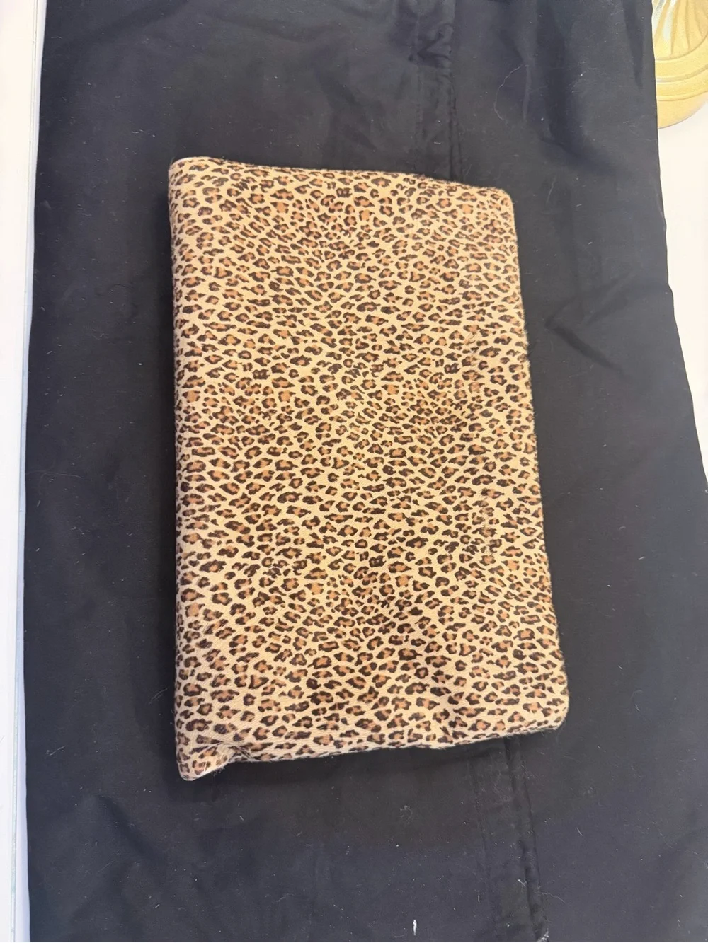 Origami Square First Edition Italian Leopard Hair-On-Hide Clutch